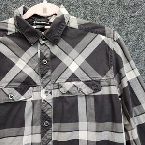 Black Diamond Men's Organic Cotton Plaid Stretch Hiking Outdoor Flannel Shirt M